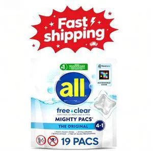 all Unit Dose Laundry Detergent, Mighty Pacs, Free Clear, 19 Count all Unit Dose Laundry Detergent, Mighty Pacs, Free Clear, 19 Count