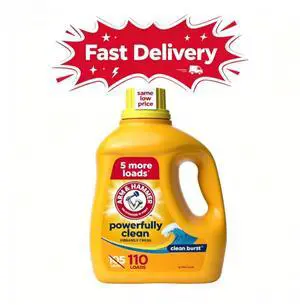 ARM & HAMMER Laundry Detergent Liquid, Clean Burst, 110 fl oz, 110 Loads ARM & HAMMER Laundry Detergent Liquid, Clean Burst, 110 fl oz, 110 Loads