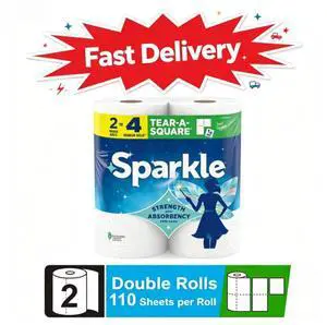 Sparkle Tear-A-Square Paper Towels, 2 Double Rolls, 110 Sheets per Roll Sparkle Tear-A-Square Paper Towels, 2 Double Rolls, 110 Sheets per Roll