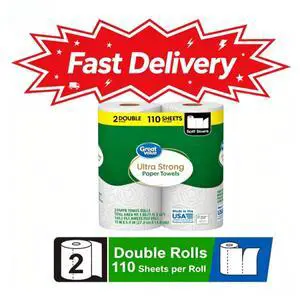 Great Value Ultra Strong Paper Towels, White, 2 Double Rolls Great Value Ultra Strong Paper Towels, White, 2 Double Rolls