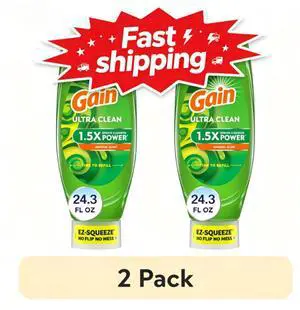 (2 pack) Gain EZ-Squeeze Dishwashing Liquid Dish Soap, Original Scent, 24.30 fl oz (2 pack) Gain EZ-Squeeze Dishwashing Liquid Dish Soap, Original Scent, 24.30 fl oz