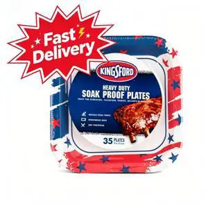 Kingsford 10" Heavy Duty Soak Proof Americana Square Paper Plates 35ct Kingsford 10" Heavy Duty Soak Proof Americana Square Paper Plates 35ct