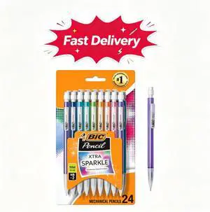 BIC Xtra Sparkle Mechanical Pencils, No. 2, Back to School Supplies, 0.7 mm, 24-Count (Barrel Colors May Vary) BIC Xtra Sparkle Mechanical Pencils, No. 2, Back to School Supplies, 0.7 mm, 24-Count (Barrel Colors May Vary)