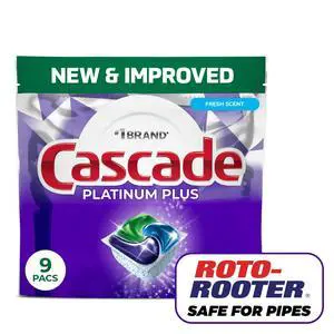 Cascade Platinum Plus Dishwasher Pods, Dishwasher Detergent, Dish Detergent Soap, Lemon, 9 Count Cascade Platinum Plus Dishwasher Pods, Dishwasher Detergent, Dish Detergent Soap, Lemon, 9 Count