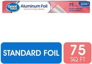 Great Value Aluminum Foil, 75 sq ft Great Value Aluminum Foil, 75 sq ft