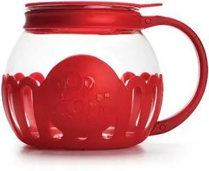 Tasty Micro-Pop 1.5 qt Borosilicate Glass Microwave Popcorn Maker, Red Tasty Micro-Pop 1.5 qt Borosilicate Glass Microwave Popcorn Maker, Red