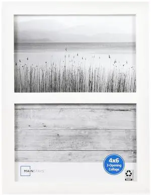 Mainstays Linear Picture Frame, Holds Two 4 x 6 Photos, White Mainstays Linear Picture Frame, Holds Two 4 x 6 Photos, White