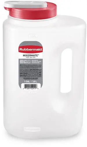 Rubbermaid Mixermate Leak-Resistant Pitcher, Clear, 3.8 Liter (1 Gallon), Plastic Rubbermaid Mixermate Leak-Resistant Pitcher, Clear, 3.8 Liter (1 Gallon), Plastic