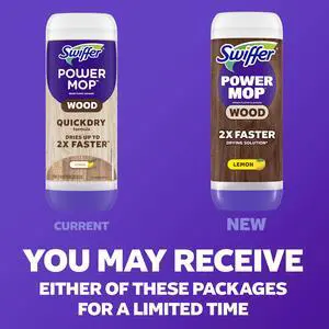 Swiffer Power Mop Wood Solution Refill, Lemon, 2 x 25.3 fl oz Swiffer Power Mop Wood Solution Refill, Lemon, 2 x 25.3 fl oz