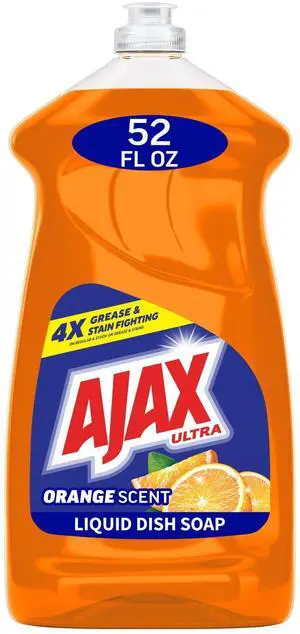 Ajax Ultra Liquid Dish Soap, Triple Action, Mess-Free, Easy-Flip Cap, Orange Scent, 52 fl oz Ajax Ultra Liquid Dish Soap, Triple Action, Mess-Free, Easy-Flip Cap, Orange Scent, 52 fl oz