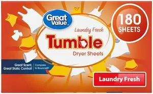 Great Value Tumble Dryer Sheets, Laundry Fresh, 180 Count, Compare to Bounce® Great Value Tumble Dryer Sheets, Laundry Fresh, 180 Count, Compare to Bounce®