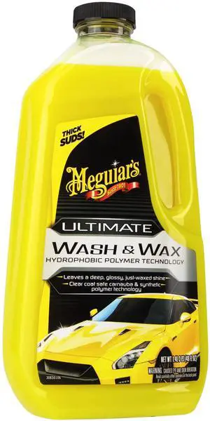 Meguiars Ultimate Car Wash and Wax, Hybrid Glossy Shine and Protection, 48 fl oz. Meguiars Ultimate Car Wash and Wax, Hybrid Glossy Shine and Protection, 48 fl oz.