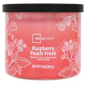 Mainstays 3-Wick Ombre Wrap Raspberry Peach Scented Candle, 14 oz Mainstays 3-Wick Ombre Wrap Raspberry Peach Scented Candle, 14 oz