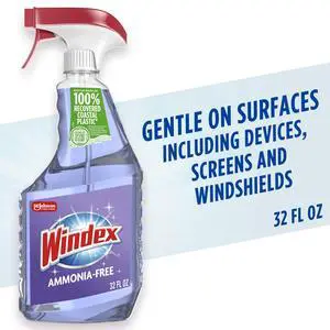 Windex Ammonia-Free Glass, Window, Mirror, and Windshield Cleaner, Crystal Rain Scent, Spray Bottle, 32 fl oz Windex Ammonia-Free Glass, Window, Mirror, and Windshield Cleaner, Crystal Rain Scent, Spray Bottle, 32 fl oz