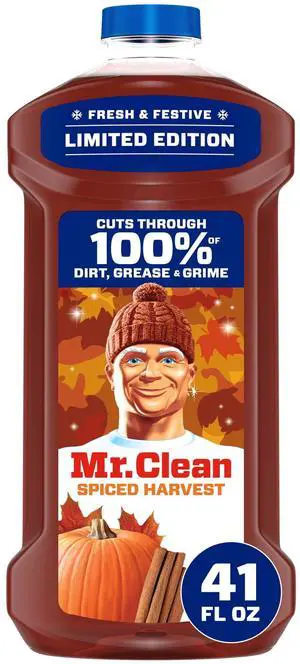 Mr. Clean All Purpose Cleaner, Floor Cleaner, Mop Soap, Cleaning Liquid, Spiced Harvest, Pumpkin, 41 fl oz Mr. Clean All Purpose Cleaner, Floor Cleaner, Mop Soap, Cleaning Liquid, Spiced Harvest, Pumpkin, 41 fl oz
