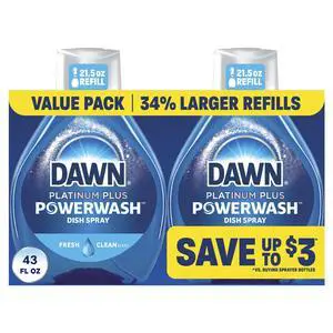 Dawn Powerwash Spray Refill, Dish Soap, Dishwashing Liquid, Fresh, 2 Refills, 43 Fl Oz Dawn Powerwash Spray Refill, Dish Soap, Dishwashing Liquid, Fresh, 2 Refills, 43 Fl Oz