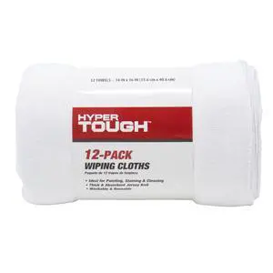 Hyper Tough Natural Jersey Knit Multi-Purpose Wiping Cloths, 14" x 16", 12 Pack Hyper Tough Natural Jersey Knit Multi-Purpose Wiping Cloths, 14" x 16", 12 Pack