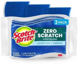 (2 pack) Scotch-Brite Zero Scratch, Non-Scratch, Cleaning Scrub Sponge, 3 Dish Sponges (2 pack) Scotch-Brite Zero Scratch, Non-Scratch, Cleaning Scrub Sponge, 3 Dish Sponges