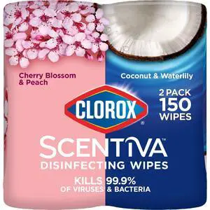 Clorox Scentiva Disinfecting Wipes, Value Pack, 75 Count, 2 Pack Clorox Scentiva Disinfecting Wipes, Value Pack, 75 Count, 2 Pack
