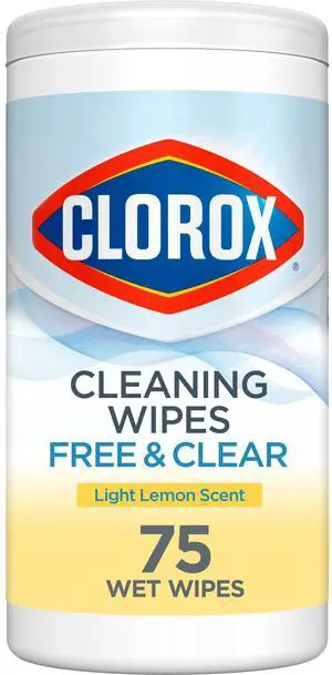 Clorox Free & Clear Compostable Cleaning Wipes, All Purpose Wipes, Light Lemon Scent, 75 Count Clorox Free & Clear Compostable Cleaning Wipes, All Purpose Wipes, Light Lemon Scent, 75 Count
