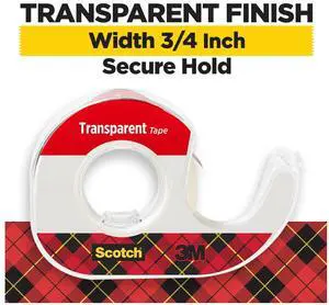 (2 pack) Scotch Transparent Tape Dispenser Tape, Clear, 3/4 in x 300 in, 3 Dispensers (2 pack) Scotch Transparent Tape Dispenser Tape, Clear, 3/4 in x 300 in, 3 Dispensers