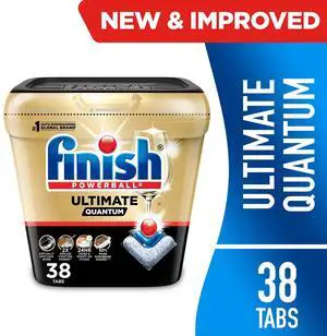 Finish Ultimate Quantum Dishwasher Pods, Dishwasher Detergent Dish Soap, 50% More Cleaning Power, 38 Tabs Finish Ultimate Quantum Dishwasher Pods, Dishwasher Detergent Dish Soap, 50% More Cleaning Power, 38 Tabs