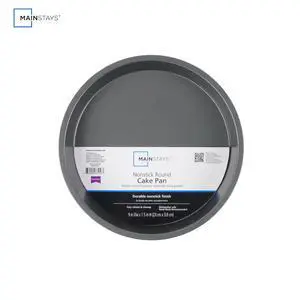 (3 pack) Mainstays 9" x 9" Round Nonstick Steel Cake Pan, Dark Gray (3 pack) Mainstays 9" x 9" Round Nonstick Steel Cake Pan, Dark Gray