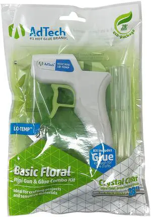 AdTech Mini Low Temp Hot Glue Gun, White with Glue Sticks, Clear Combo Pack AdTech Mini Low Temp Hot Glue Gun, White with Glue Sticks, Clear Combo Pack