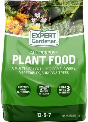Expert Gardener All-Purpose Plant Food Fertilizer 12-5-7, 4 lb. Expert Gardener All-Purpose Plant Food Fertilizer 12-5-7, 4 lb.
