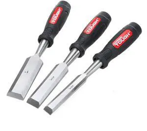 Hyper Tough 3 Piece Wood Chisels with Striking Caps Hyper Tough 3 Piece Wood Chisels with Striking Caps