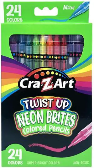 Cra-Z-Art Neon Twist up Colored Pencils, 24 Count, Beginner, Child to Adult Cra-Z-Art Neon Twist up Colored Pencils, 24 Count, Beginner, Child to Adult