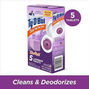 TyDBol Toilet Bowl Cleaner Tablets, Unscented, 5 Lavender Tablets TyDBol Toilet Bowl Cleaner Tablets, Unscented, 5 Lavender Tablets