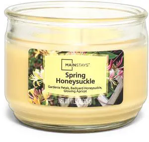Mainstays Spring Honeysuckle Scented 3-Wick Glass Jar Candle, 11.5 oz Mainstays Spring Honeysuckle Scented 3-Wick Glass Jar Candle, 11.5 oz