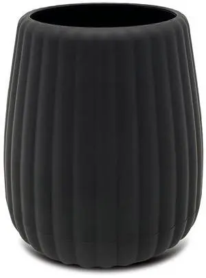 Mainstays Rubberized Plastic Ribbed Toothbrush Holder, Black Mainstays Rubberized Plastic Ribbed Toothbrush Holder, Black