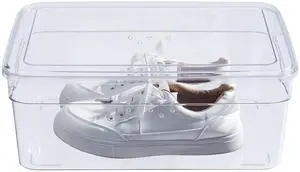 Mainstays Clear Glossy Plastic Extra Wide Closet Storage Shoe Organizer Shoe Box with Lid for Shoe Storage Mainstays Clear Glossy Plastic Extra Wide Closet Storage Shoe Organizer Shoe Box with Lid for Shoe Storage