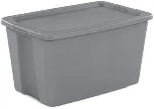 Sterilite 30 Gallon Extra-Large Storage Bin, Durable Plastic Storage Container with Snap-On Lid, Gray Sterilite 30 Gallon Extra-Large Storage Bin, Durable Plastic Storage Container with Snap-On Lid, Gray