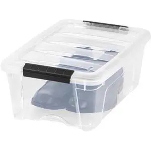IRIS 12.95 Qt. Plastic Storage Bin with Lid, Stackable Storage Containers, Tote IRIS 12.95 Qt. Plastic Storage Bin with Lid, Stackable Storage Containers, Tote