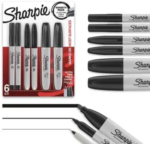 Sharpie Permanent Markers, Multi-Tip Pack, Fine/Ultra Fine/Chisel Tip, Black, 6 Count Sharpie Permanent Markers, Multi-Tip Pack, Fine/Ultra Fine/Chisel Tip, Black, 6 Count
