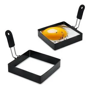 2-Pack 4-Inch Square Stainless Steel Egg Rings with Silicone Handle, Nonstick, for Frying Eggs, English Muffins, and Pancake, Egg Mold Shaper 2-Pack 4-Inch Square Stainless Steel Egg Rings with Silicone Handle, Nonstick, for Frying Eggs, English Muffins, and Pancake, Egg Mold Shaper