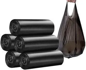 4Gallon Small Handles Bathroom Trash Bags, 5 Rolls/100 Counts, Black 4Gallon Small Handles Bathroom Trash Bags, 5 Rolls/100 Counts, Black