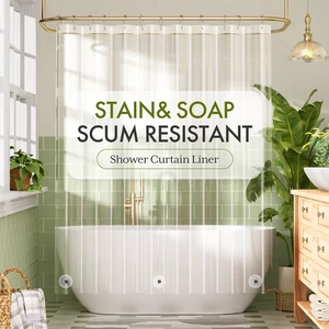 Bathway Shower Curtain Liner 72x72 Clear PEVA Plastic Waterproof with 3 Magnets and 12 Rustproof Grommets, Lightweight Bathroom Bathway Shower Curtain Liner 72x72 Clear PEVA Plastic Waterproof with 3 Magnets and 12 Rustproof Grommets, Lightweight Bathroom