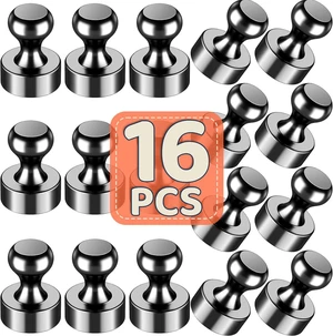 16 Pcs Strong Refrigerator Magnets, Whiteboard Magnetic Push Pins for Locker, Kitchen Office Accessories 16 Pcs Strong Refrigerator Magnets, Whiteboard Magnetic Push Pins for Locker, Kitchen Office Accessories