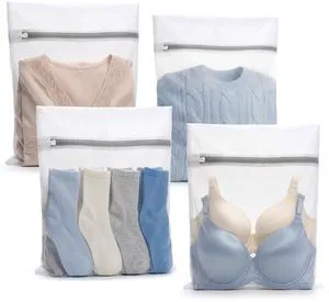 Muchfun 4Pcs Durable Fine Mesh Laundry Bags for Delicates 16x20Inches Muchfun 4Pcs Durable Fine Mesh Laundry Bags for Delicates 16x20Inches