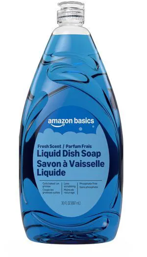 Amazon Basics Liquid Dish Soap, Fresh Scent, Grease-Cutting Formula, 30 fl oz, Pack of 1 Amazon Basics Liquid Dish Soap, Fresh Scent, Grease-Cutting Formula, 30 fl oz, Pack of 1