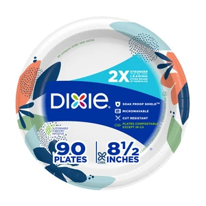 Dixie Disposable Paper Plates, 8.5Inch, 90Count Dixie Disposable Paper Plates, 8.5Inch, 90Count