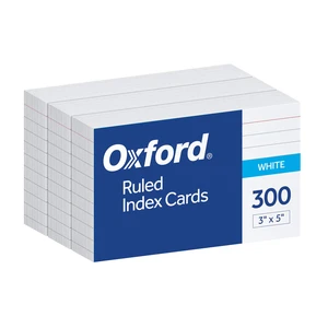 Oxford 10022 Ruled Index Cards, 3" x 5", White, 300 Pack Oxford 10022 Ruled Index Cards, 3" x 5", White, 300 Pack
