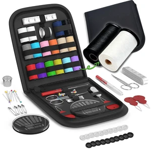 Sewing Kit Gifts for Grandma, Mom, Friend, Traveler, Adults, Beginner, with Scissors, Needles, Thimble, Thread, Tape Measure, Black, Small Sewing Kit Gifts for Grandma, Mom, Friend, Traveler, Adults, Beginner, with Scissors, Needles, Thimble, Thread, Tape Measure, Black, Small