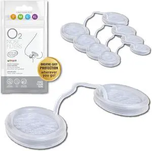 O2 Nose Filters with 3M Filtration - Nasal Screens for Allergies, Dust & Smoke - Drug-Free & Latex-Free Nose Filters - Invisible Allergy Protection (Trial Pack 4 Sizes) O2 Nose Filters with 3M Filtration - Nasal Screens for Allergies, Dust & Smoke - Drug-Free & Latex-Free Nose Filters - Invisible Allergy Protection (Trial Pack 4 Sizes)