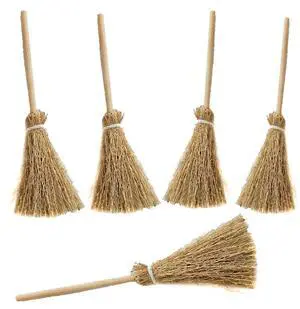 Mini Broom Halloween Wizard Accessory, 5Pcs Broom Sticks for Party Birthday Wedding DIY Crafts Mini Broom Halloween Wizard Accessory, 5Pcs Broom Sticks for Party Birthday Wedding DIY Crafts