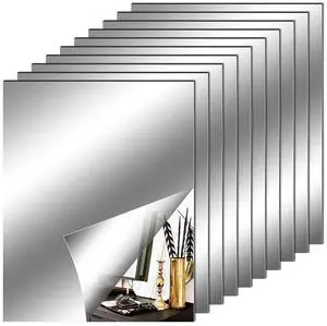 Fantasyon 10-Piece Flexible Mirror Sheets, Self-Adhesive Plastic Mirror Tiles, Non-Glass Stickers, 8x10 Inch Fantasyon 10-Piece Flexible Mirror Sheets, Self-Adhesive Plastic Mirror Tiles, Non-Glass Stickers, 8x10 Inch